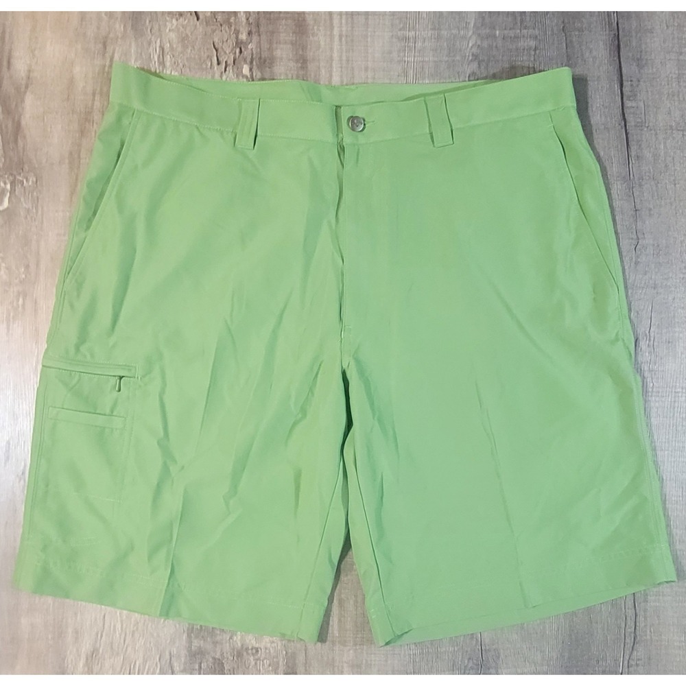 Callaway Mens 38 Green Golf‎ Shorts Side Pockets 10" Inseam Flat Front
